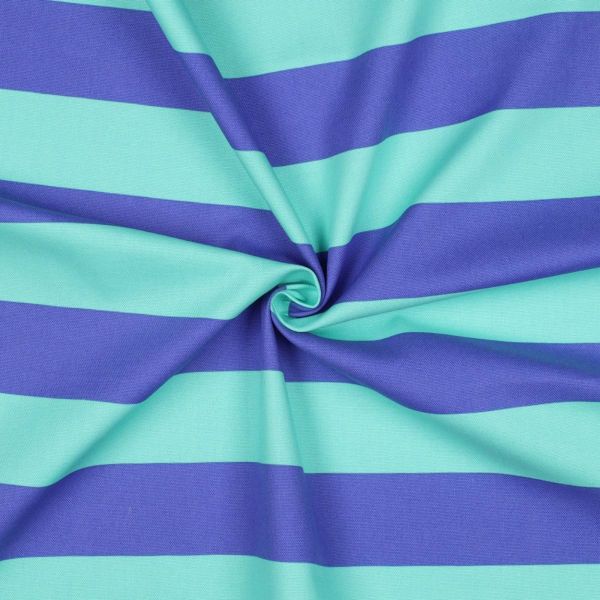 Baumwolle Canvas breite Streifen mint blau – Dekostoff für Taschen & Kissen Blockstreifen