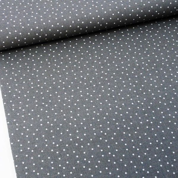 acufactum Tupfen grau weiß - Baumwolle mit kleinen Punkten