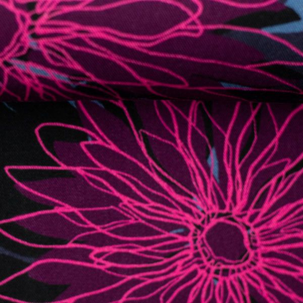 Viskose Kleider & Hosenstoff Blüten blau violett - Asteria by Thorsten Berger von Swafing