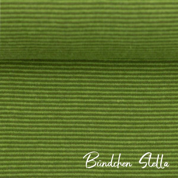 Bündchen Stella mit feinen Streifen kiwi heu grün – Rib Stripes by Swafing