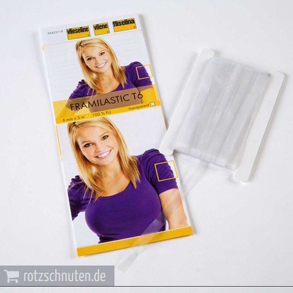 Vlieseline Framilastic / Framilon T6 – transparentes Gummiband für Raffungen (5m)