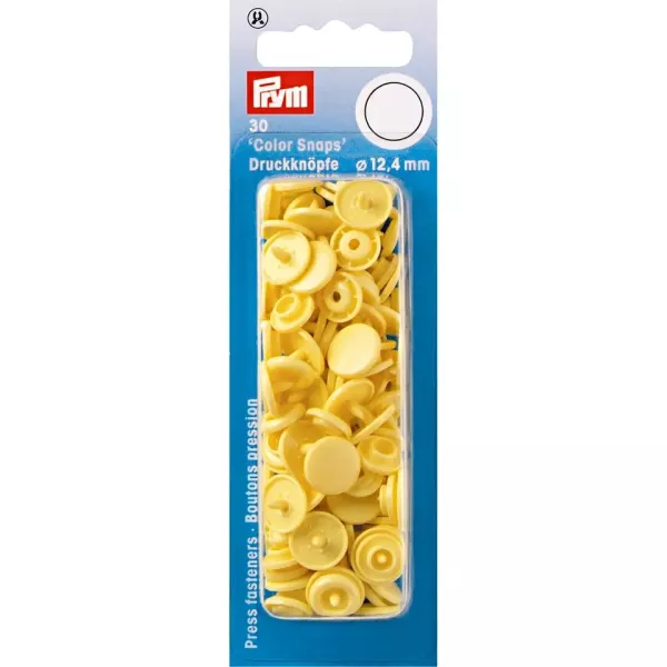 30 Prym Color Snaps – Bananengelbe Druckknöpfe (Ø 12,4 mm) für Kleidung & Accessoires