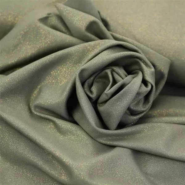 Romanit Jersey oliv grün mit gold Glitzer - Punto di Roma Sparkling khaki