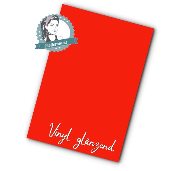 Vinylfolie rot A4 - Plotterfolie von Plottermarie für innen und außen 75µ Folie