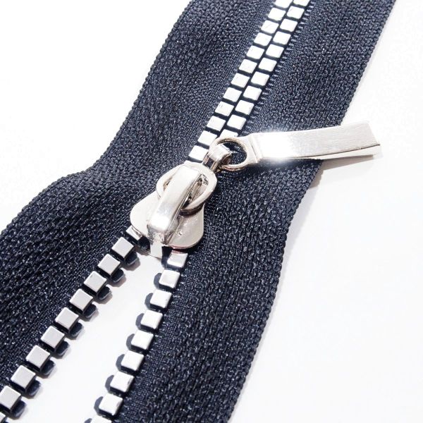 Zipper lang silber für 5mm Profil Endlosreißverschluss PR5