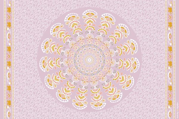 luftig leichte Viskose Mandala rosa - Dreamland Beach Day by Jolijou - 95cm Panel