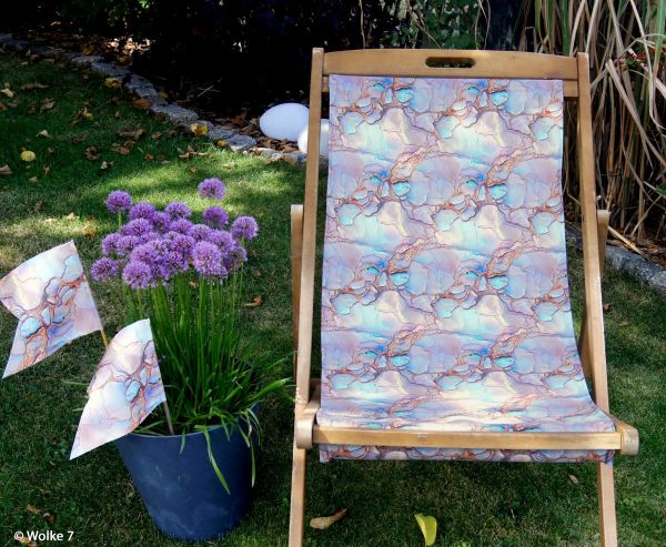 Oxford Gewebe für Taschen - Flowing Bloom - Marmor pastell – Design von Sarah Mariam für Swafing