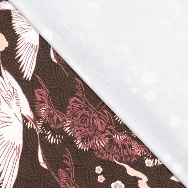 YOGA STRETCH Bird beere - Funktionsjersey für Sportbekleidung Kranich Blüten Asia