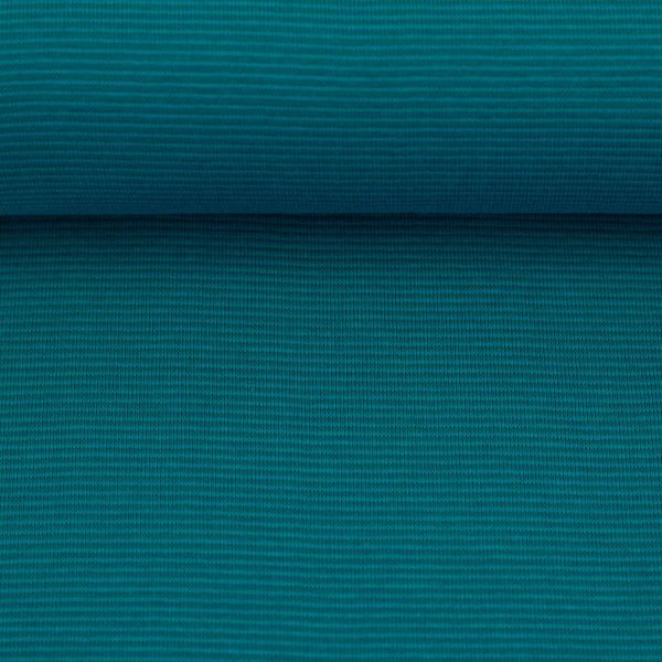 Bündchen Stella mit feinen Streifen petrol – Rib Stripes by Swafing