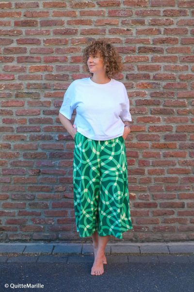 Viskose Webware grafisch abstrakt petrol grün - Serie Feelings by Käselotti von Swafing