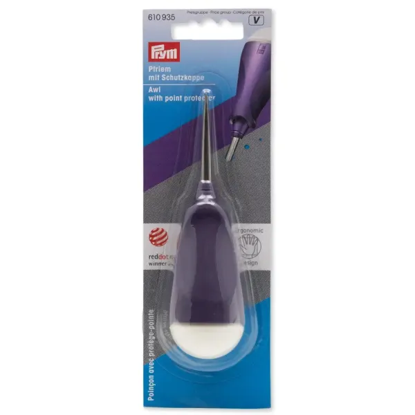 Prym Ergonomics Pfriem / Ahle mit Schutzkappe, 12 cm
