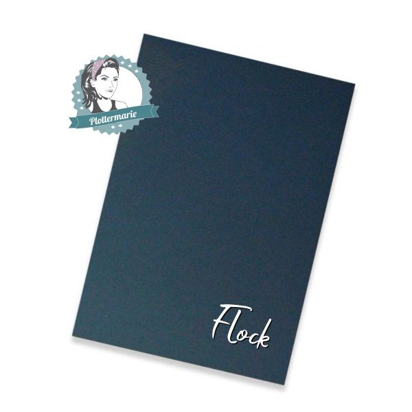 Flockfolie für Textildruck dunkelgrau A4 - Plotterfolie von Plottermarie Flock Velours 480µ