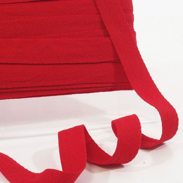 Twill Tape Köperband rot 2cm breit – Nahtband Einfassband Saumband Gurtband