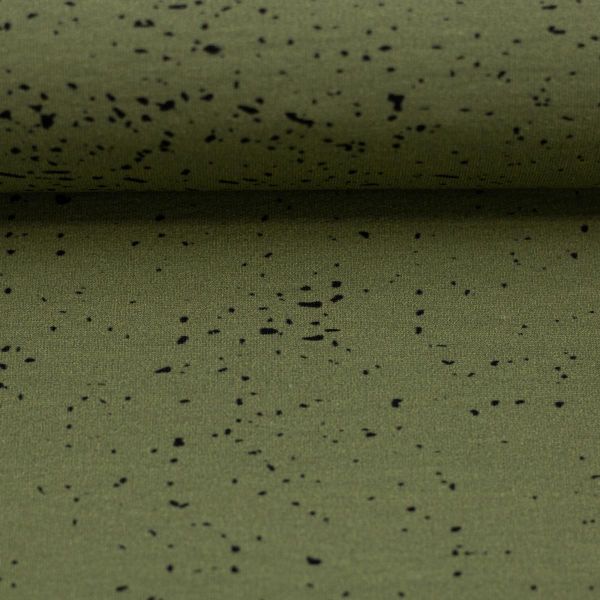 Sweat mit Sprenkeln oliv grün - French Terry Sparkle army Into the Wild by Swafing