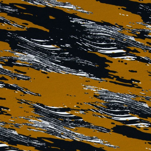 Sweat abstraktes Scratch Muster senf - French Terry Sandro von Swafing