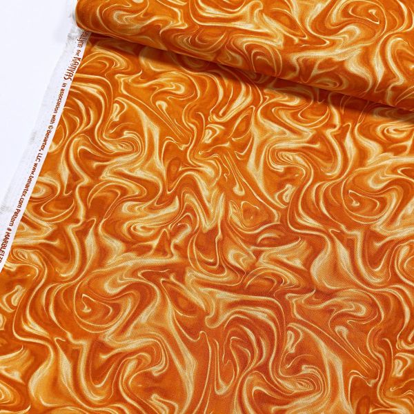 Baumwolle Marmor rost orange - Serie Marbleized by Greta Lynn