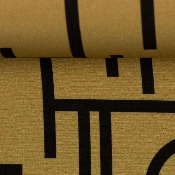 luftig leichte Viskose Hieroglyphen khaki oliv - Kleiderstoff Pauline von Swafing