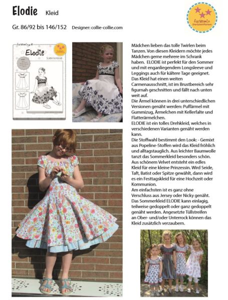 Schnittmuster Sommerkleid Elodie von Farbenmix – Gr. 86-152