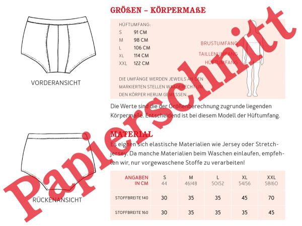 Schnittmuster HERR JOHN • Bequeme Pants für den Mann von Studio Schnittreif • Gr. S-XXL Unterhose