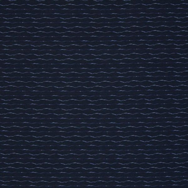 Baumwolljersey Wellen Streifen dunkelblau navy – Serie Aurich waves maritim by Swafing