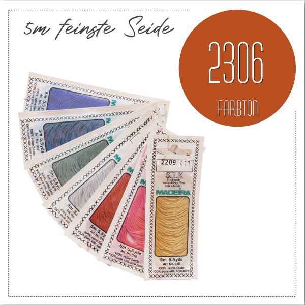 Stickgarn Madeira Silk rost rotbraun 2306 - Sticktwist aus feinster Seide zum Sticken und Applizieren