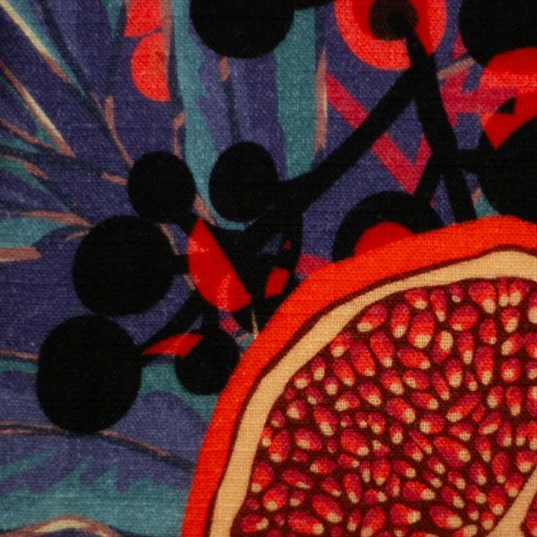 Double Slub Musselin Granatapfel blau orange – Double Gauze Pomegranate by Swafing