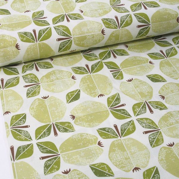 Baumwolle Retro Äpfel grün – Apple Serie Under the Apple Tree by Cotton & Steel
