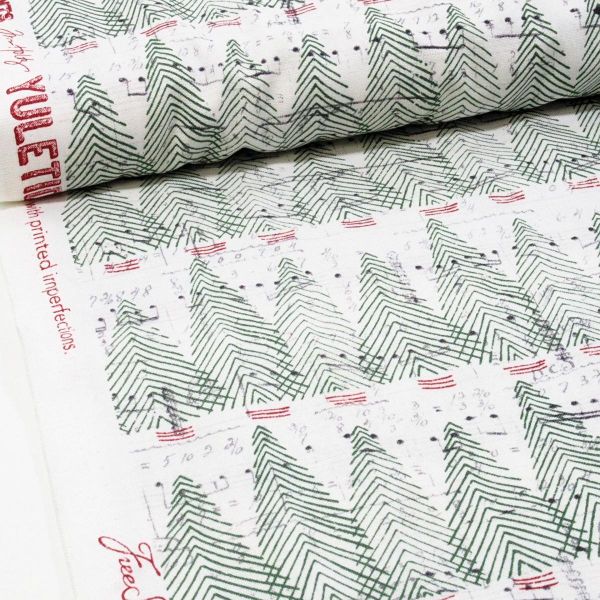 Baumwolle Tannenbäune Noten Retro Vintage - Yuletide Tim Holtz Holiday Symphonie multi