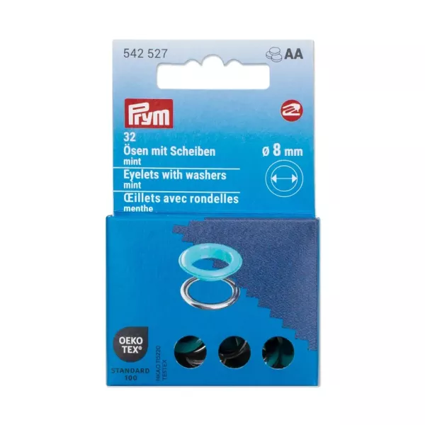 20 Ösen mit Scheiben 8mm mint - für das Prym Vario Creative Tool