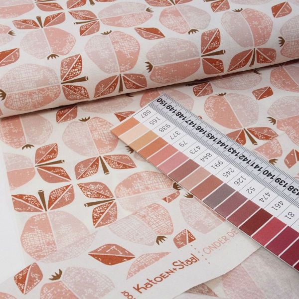 Baumwolle Retro Äpfel altrosa – Apple Serie Under the Apple Tree by Cotton & Steel