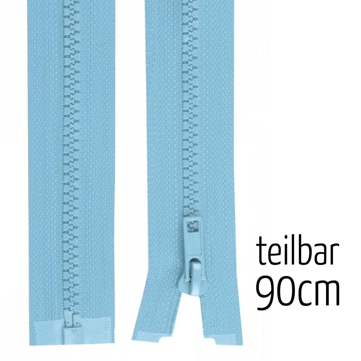 Reißverschluss Hellblau 90 Cm – Für Bettwäsche, Kopfkissen & Bettbezüge | Selbsthemmender Schieber, Breite 26 Mm