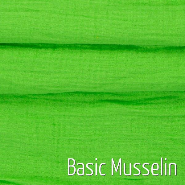 Basic Baumwolle Musselin uni leuchtend grün - Double Gauze Baby Muslin
