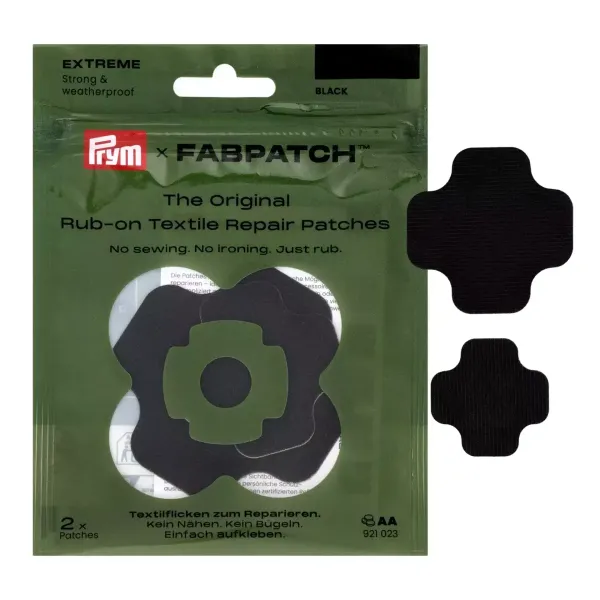 Prym x FabPatch Extreme Reparaturflicken schwarz 2 Stück