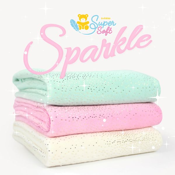 Kullaloo Plüsch SuperSoft Shorty Sparkle mint gold - Silky Minky Kuschel Nicki 100x75cm