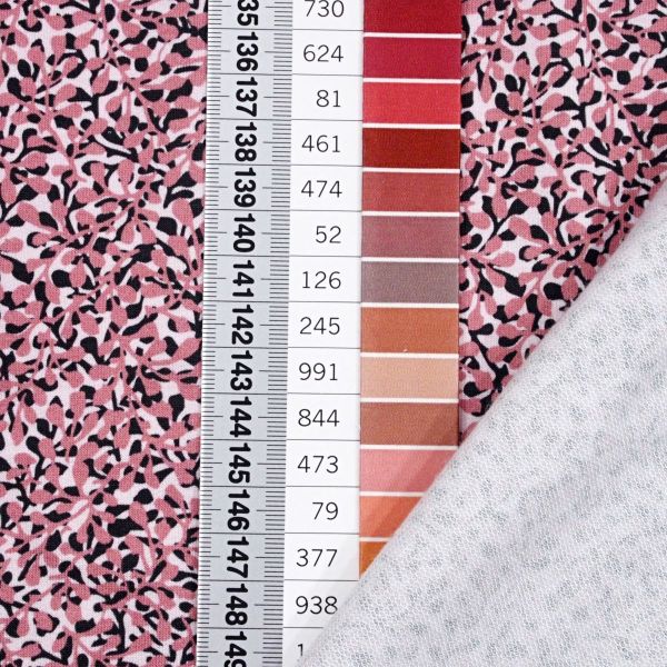 Modal Sweat kleine Blätter Ranken beere altrosa – Lillestoff FOR:mig Tiny by Miss Patty