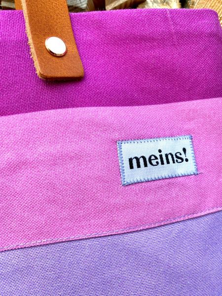 Webetikett - meins - in beige - cooler Aufnäher für deine genähten Werke 2x4cm