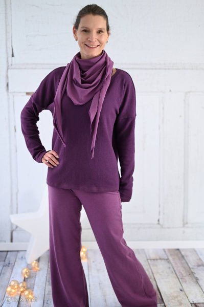 Strickstoff Bono Brombeere – dunkles Violett Made in Italy