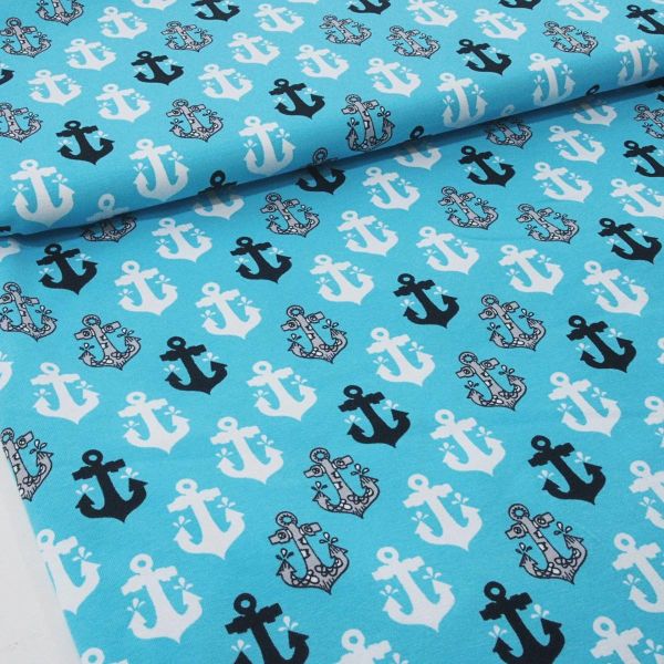 Jersey Anker türkis – Serie Splish Splash Bienvenido Colorido von Swafing