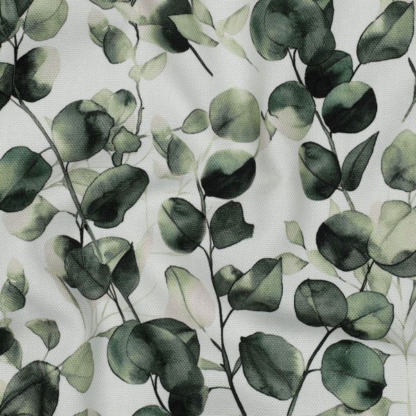 Dekostoff Eucalyptus Blätter grün - Baumwolle Canvas