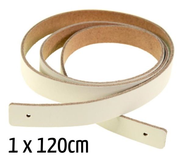 langer Taschengriff Taschengurt aus Echtleder in sand creme – 1 langer Taschenhenkel 120cm zum Niete