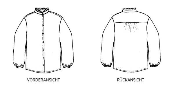 Schnittmuster FRAU LANA • Bluse mit Rüschenkragen von Studio Schnittreif • Gr. XS-XXL