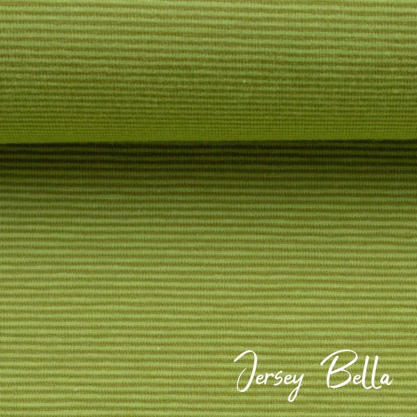 Jersey Bella mit feinen Streifen kiwi heu grün – Baumwolljersey von Swafing