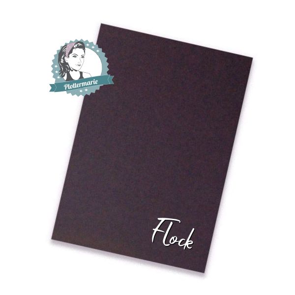 Flockfolie für Textildruck dunkelbraun A4 - Plotterfolie von Plottermarie Flock Velours 480µ