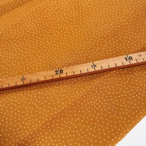 Baumwolle kleine Punkte ocker senf - Serie Fehmarn von Westfalenstoffe