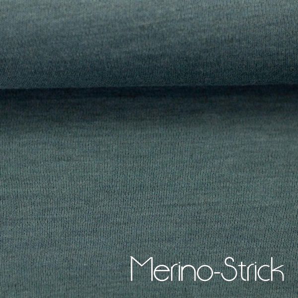 Weicher dünner Merinostrick in smaragd dunkles mint - 100% Schurwolle Merino Strickstoff von Swafing