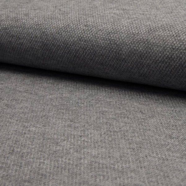 Weicher leichter Strickstoff mit Waffel Struktur in grau melange – Nordpol Pique Viskosestrick