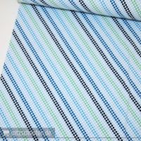 Baumwolljersey – Minicube Zipper – diagonal blau grün Baumwolljersey – Minicube Zipper – diagonal blau grün