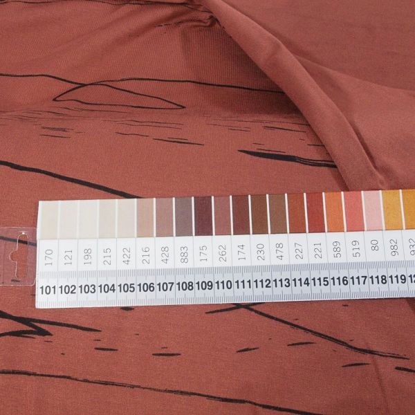 SAJA ECOVERO™ Viskose Stretch Jersey - Mind the Maker Stray Lines sienna