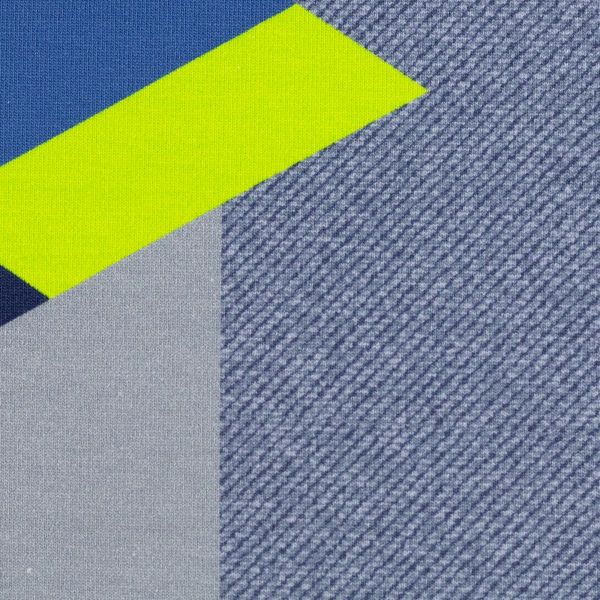 Sweat Streetstyle Kombistoff Geo grau blau neongrün von lycklig – French Terry