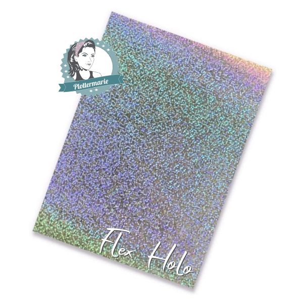 Flexfolie für Textildruck Holo Glitzer sparkle silber A4 - Plotterfolie Plottermarie 105µg